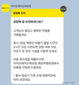 카카오톡 여행자보험 비행기 지연 보험금 보상 후기